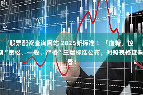 股票配资查询网站 2025新标准 ！「血糖」控制“宽松、一般、严格”三层标准公布，对照表格查看！